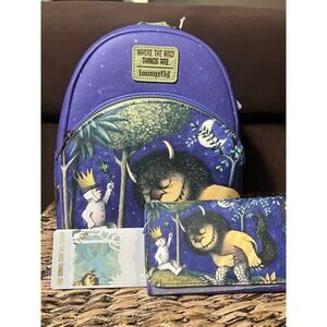 Loungefly Where The Wild Things Are Mini Backpack Wallet Set